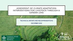 Assessment of climate change adaptation interventions for livestock through a gender lens