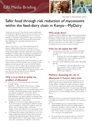 Safer food through risk reduction of mycotoxins within the feed-dairy chain in Kenya