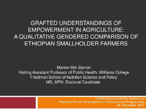 Grafted understandings of empowerment in agriculture: a qualitative gendered comparison of Ethiopian smallholder farmers
