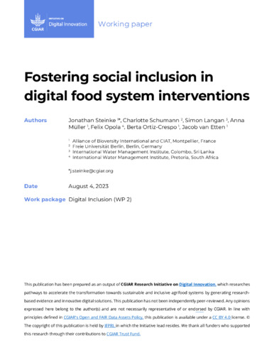 Fostering social inclusion in digital food system interventions