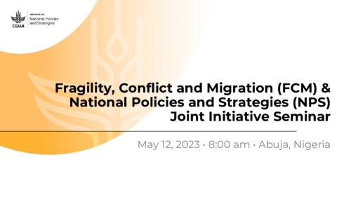 Fragility, Conflict and Migration (FCM) & National Policies and Strategies (NPS) Joint Initiative Seminar