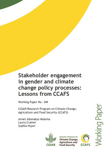 Stakeholder engagement in gender and climate change policy processes: Lessons from CCAFS
