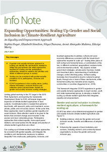 Expanding Opportunities: Scaling Up Gender and Social Inclusion in Climate-Resilient Agriculture : An Equality and Empowerment Approach