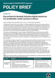 Key actions to develop inclusive digital resources for smallholder cattle ranchers in Brazil