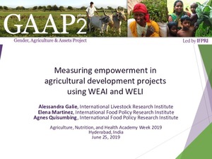 Measuring empowerment in agricultural development projects using WEAI and WELI