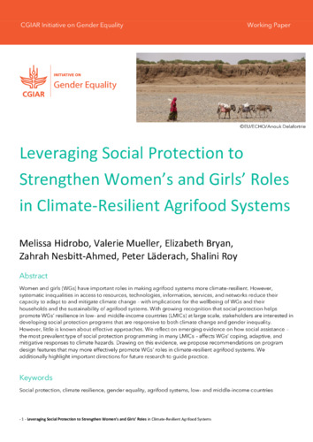 Leveraging social protection to strengthen women’s and girls’ roles in climate-resilient agrifood systems