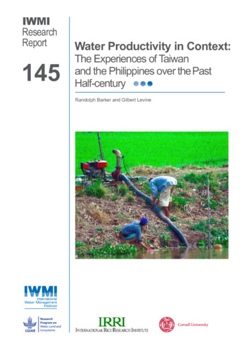 Water productivity in context: the experiences of Taiwan and the Philippines over the past half-century