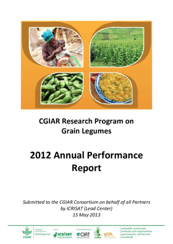 Annual progress report 2012: CGIAR Research Program on Grain Legumes