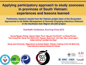 Applying participatory approach to study zoonoses in provinces of South Vietnam: Experiences and lessons learned