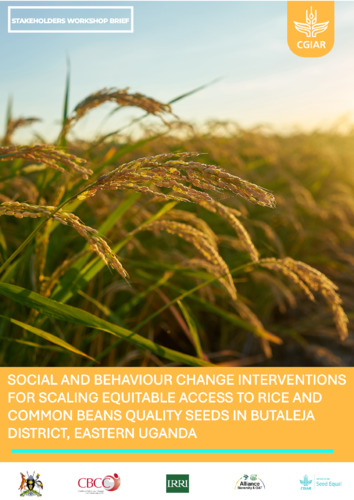 Stakeholder workshop brief: Social and behaviour change intervention for scaling equitable access to rice and common beans quality seed in Butaleja District Eastern Uganda