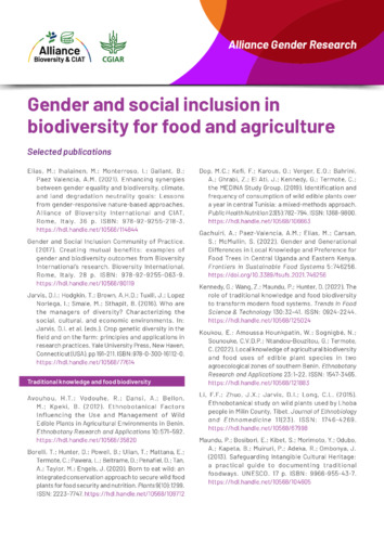 Gender and social inclusion in biodiversity for food and agriculture