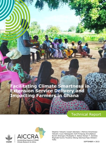 Facilitating Climate Smartness in Extension Service Delivery and Impacting Farmers in Ghana