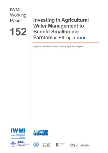 Investing in agricultural water management to benefit smallholder farmers in Ethiopia. AgWater Solutions Project country synthesis report