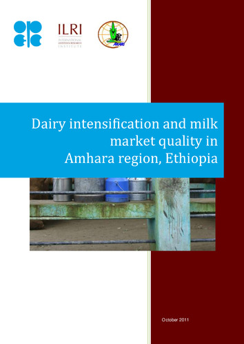 Dairy intensification and milk market quality in Amhara region, Ethiopia