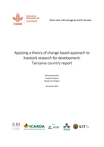 Applying a theory of change based approach to livestock research for development: Tanzania country report