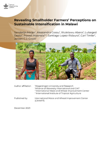 Revealing Smallholder Farmers’ Perceptions on Sustainable Intensification in Malawi