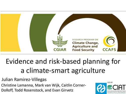 Evidence and risk-based planning for a climate-smart agriculture