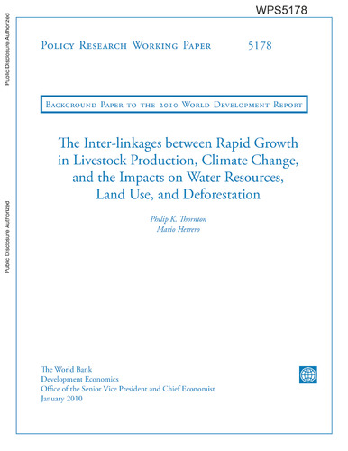 The inter-linkages between rapid growth in livestock production, climate change, and the impacts on water resources, land use, and deforestation