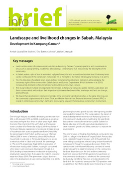 Landscape and livelihood changes in Sabah, Malaysia: Development in Kampung Gaman