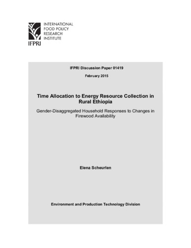 Time allocation to energy resource collection in rural Ethiopia: Gender-disaggregated household responses to changes in firewood availability