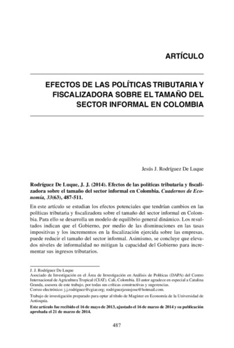 Efectos de las políticas tributaria y fiscalizadora sobre el tamaño del sector informal en Colombia