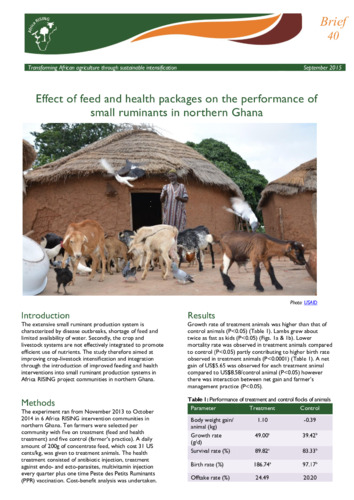 Effect of feed and health packages on the performance of small ruminants in northern Ghana