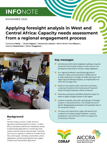 Applying foresight analysis in West and Central Africa: Capacity needs assessment from a regional engagement process
