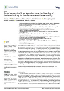 Feminization of African agriculture and the meaning of decision-making for empowerment and sustainability