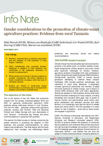 Gender considerations in the promotion of climate-smart agriculture practices: Evidence from rural Tanzania