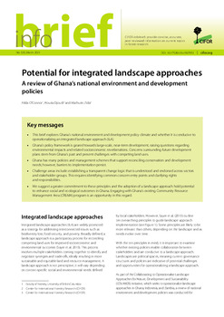 Potential for integrated landscape approaches: A review of Ghana’s national environment and development policies