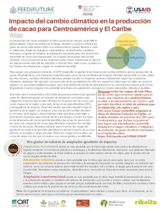 Impacto del cambio climático en la producción de cacao para Centroamérica y El Caribe. Atlas