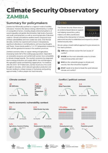 Climate security observatory Zambia: Summary for policymakers