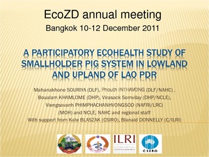 A participatory ecohealth study of smallholder pig system in lowland and upland of Lao PDR