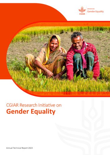 CGIAR Research Initiative on Gender Equality: Annual Technical Report 2023