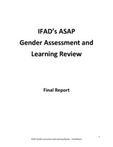 IFAD’s ASAP Gender Assessment and Learning Review