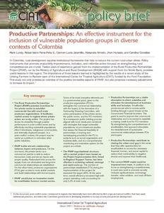 Productive Partnerships: An effective instrument for the inclusion of vulnerable population groups in diverse contexts of Colombia