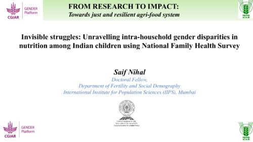 Invisible struggles: Unraveling intrahousehold gender disparities in nutrition among Indian children using National Family and Health Survey