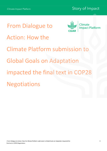 From Dialogue to Action: How the Climate Platform submission to Global Goals on Adaptation impacted the final text in COP28 Negotiations