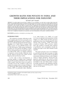 Growth rates for potato in India and their implications for industry.