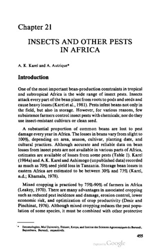 Insects and other pests in Africa