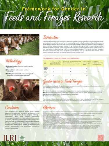 Framework for gender in feeds and forages research