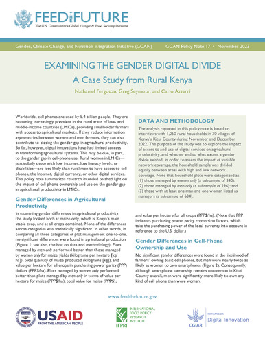 Examining the gender digital divide: A case study from rural Kenya