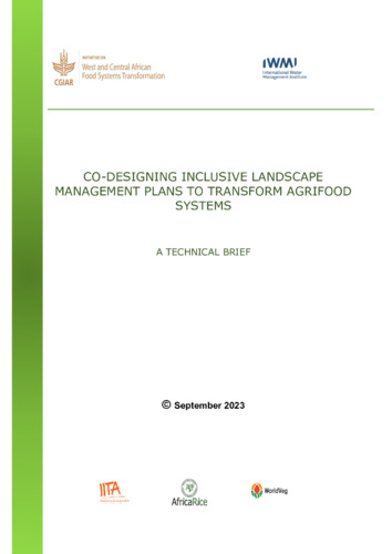 Co-designing inclusive landscape management plans to transform agrifood systems: a technical brief