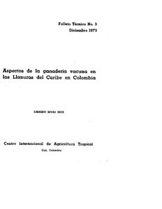 Aspectos de la ganadería vacuna en las llanuras del Caribe en Colombia