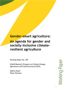 Gender-smart agriculture: An agenda for gender and socially inclusive climate-resilient agriculture