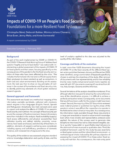 Impacts Of COVID-19 On People’s Food Security: Foundations For A More ...