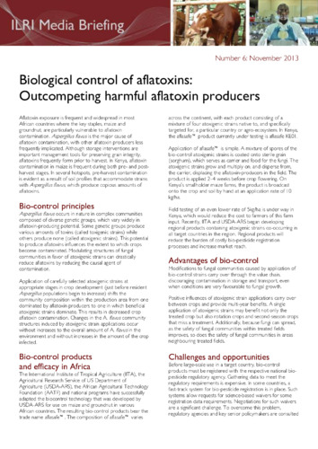 Biological control of aflatoxins: Outcompeting harmful aflatoxin producers