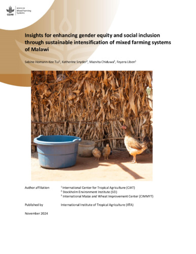 Insights for enhancing gender equity and social inclusion through sustainable intensification of mixed farming systems of Malawi