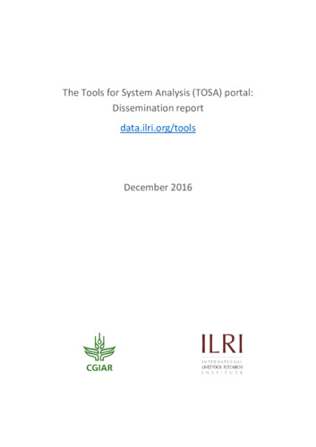 The Tools for System Analysis (TOSA) portal: Dissemination report