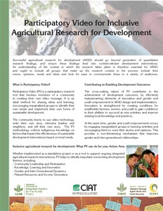 Participatory video for inclusive agricultural research for development